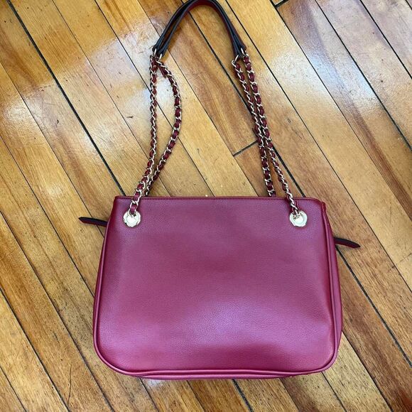 Inc International Concepts Bag Women's Burgundy Red Leather Chain - Picture 1 of 6